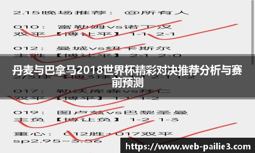 丹麦与巴拿马2018世界杯精彩对决推荐分析与赛前预测